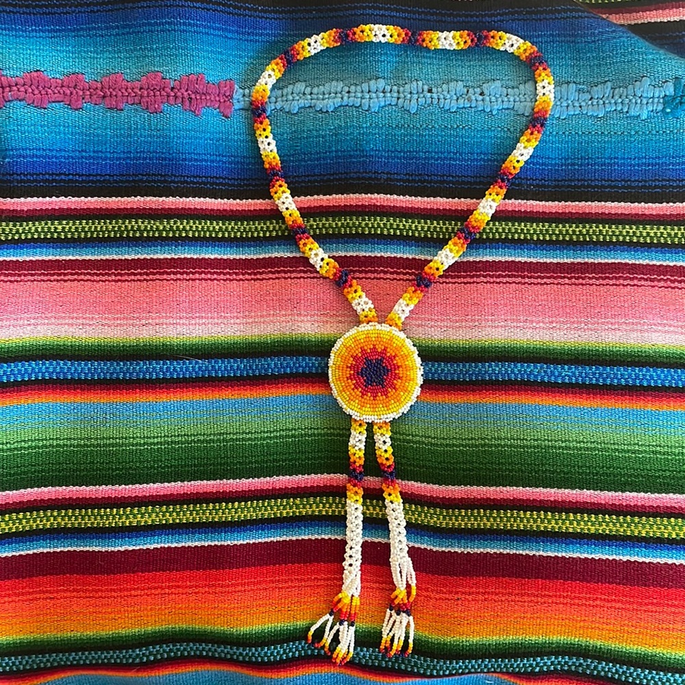 Gorgeous fully beaded bolo tie